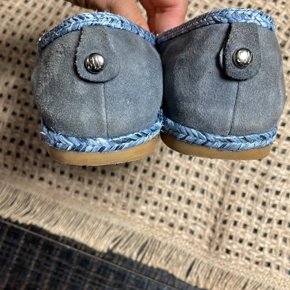 Stuart Weitzman Tipadrille Blue Jean Espadrille Mirror toe Shoes